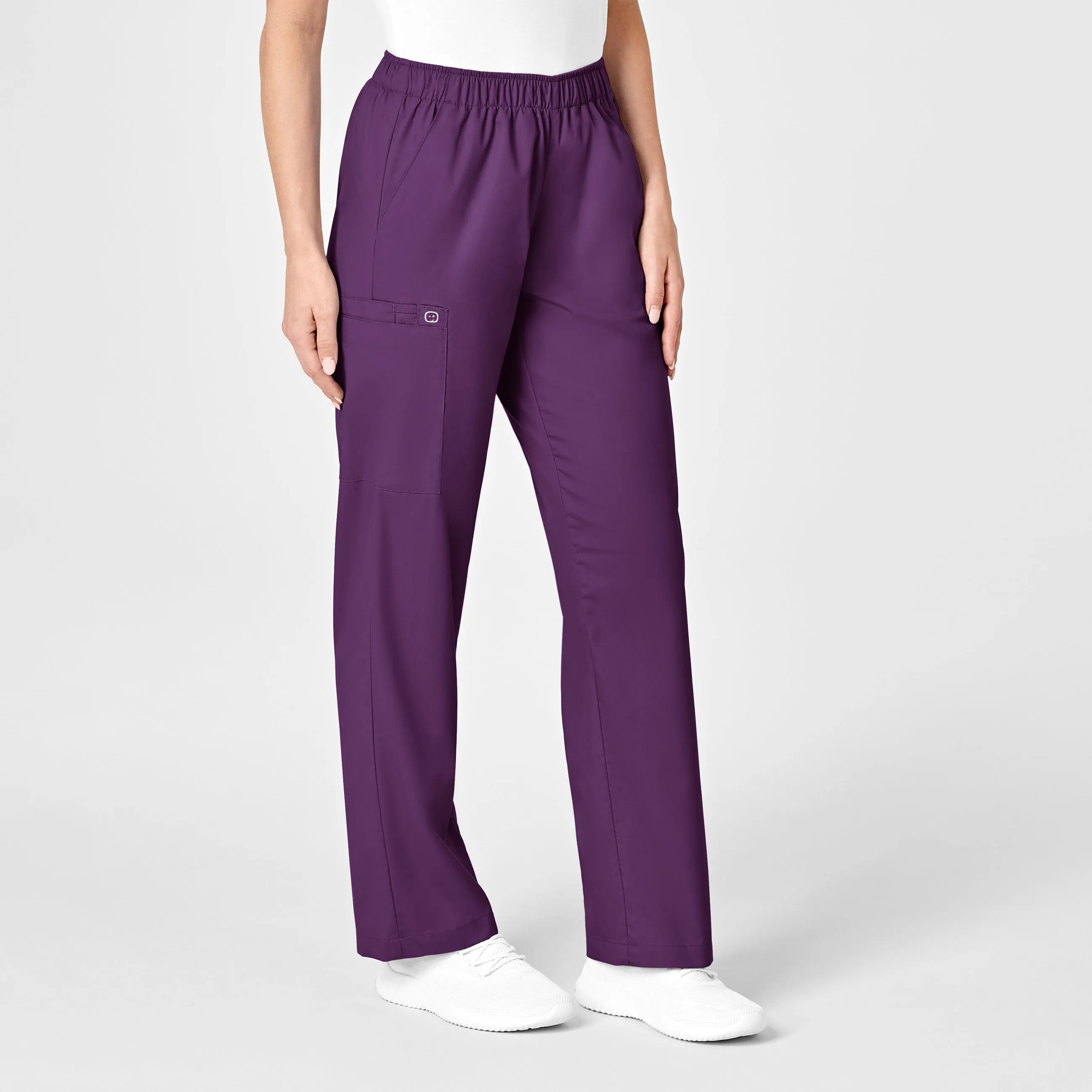 WonderWORK Women's Pull-On Cargo Scrub Pant - Eggplant