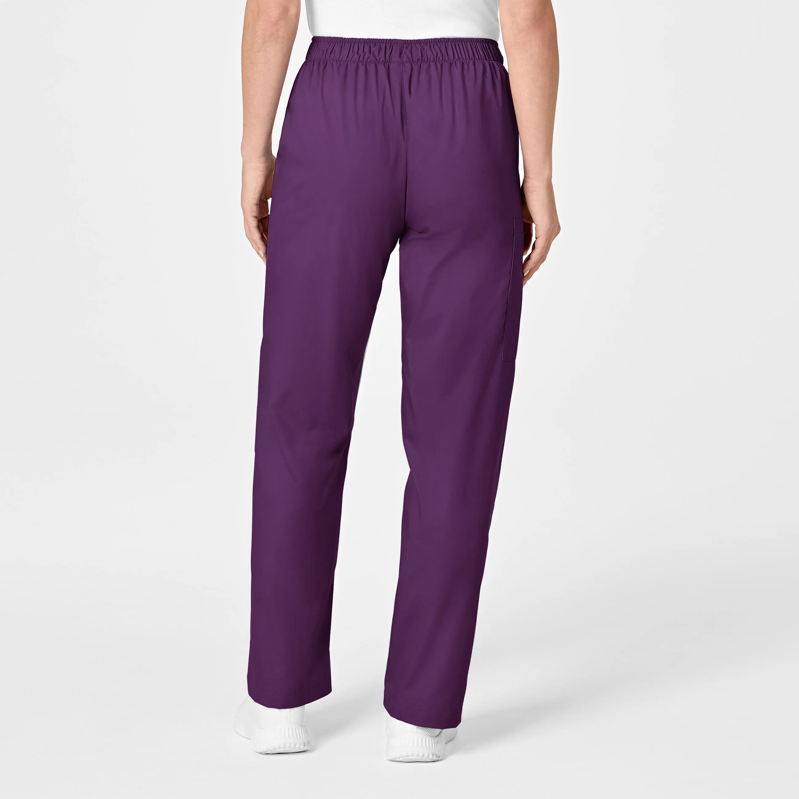 WonderWORK Women's Pull-On Cargo Scrub Pant - Eggplant