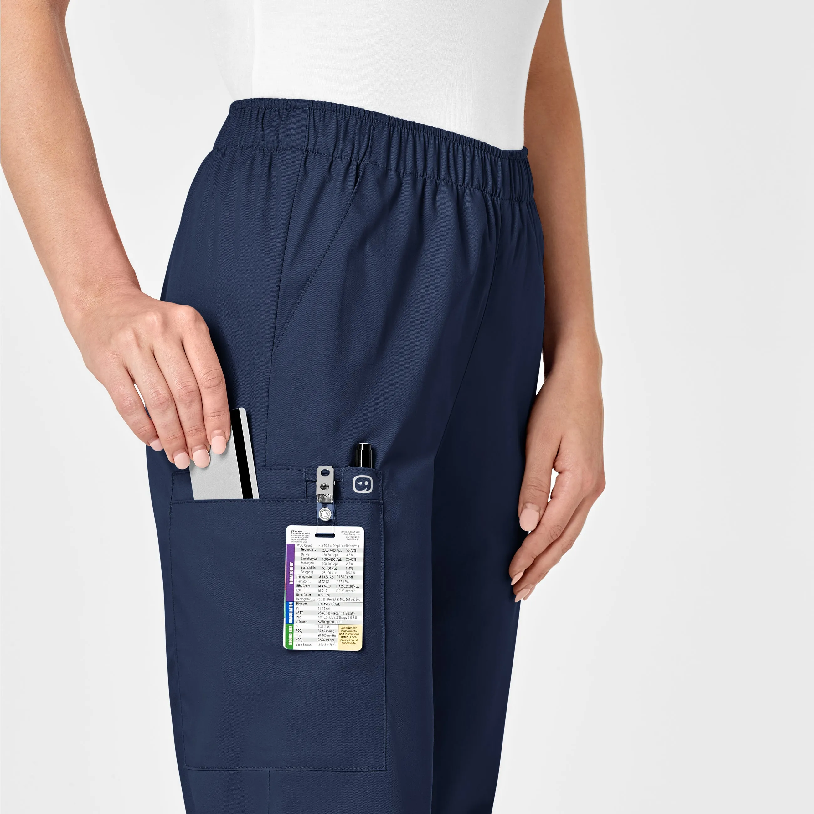 WonderWORK Women's Pull-On Cargo Scrub Pant - Navy