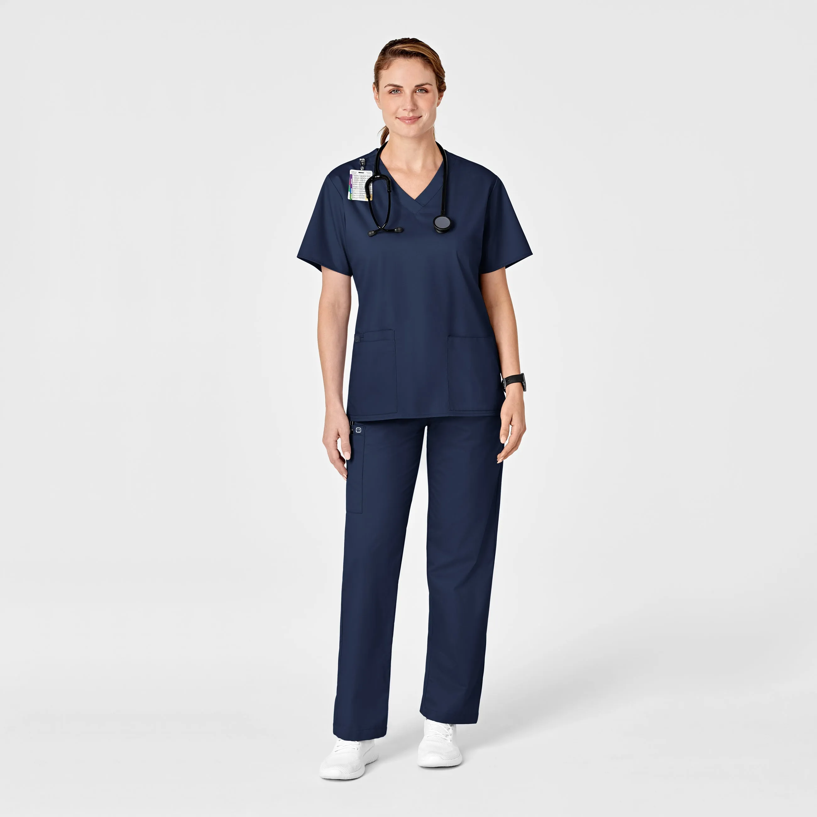 WonderWORK Women's Pull-On Cargo Scrub Pant - Navy