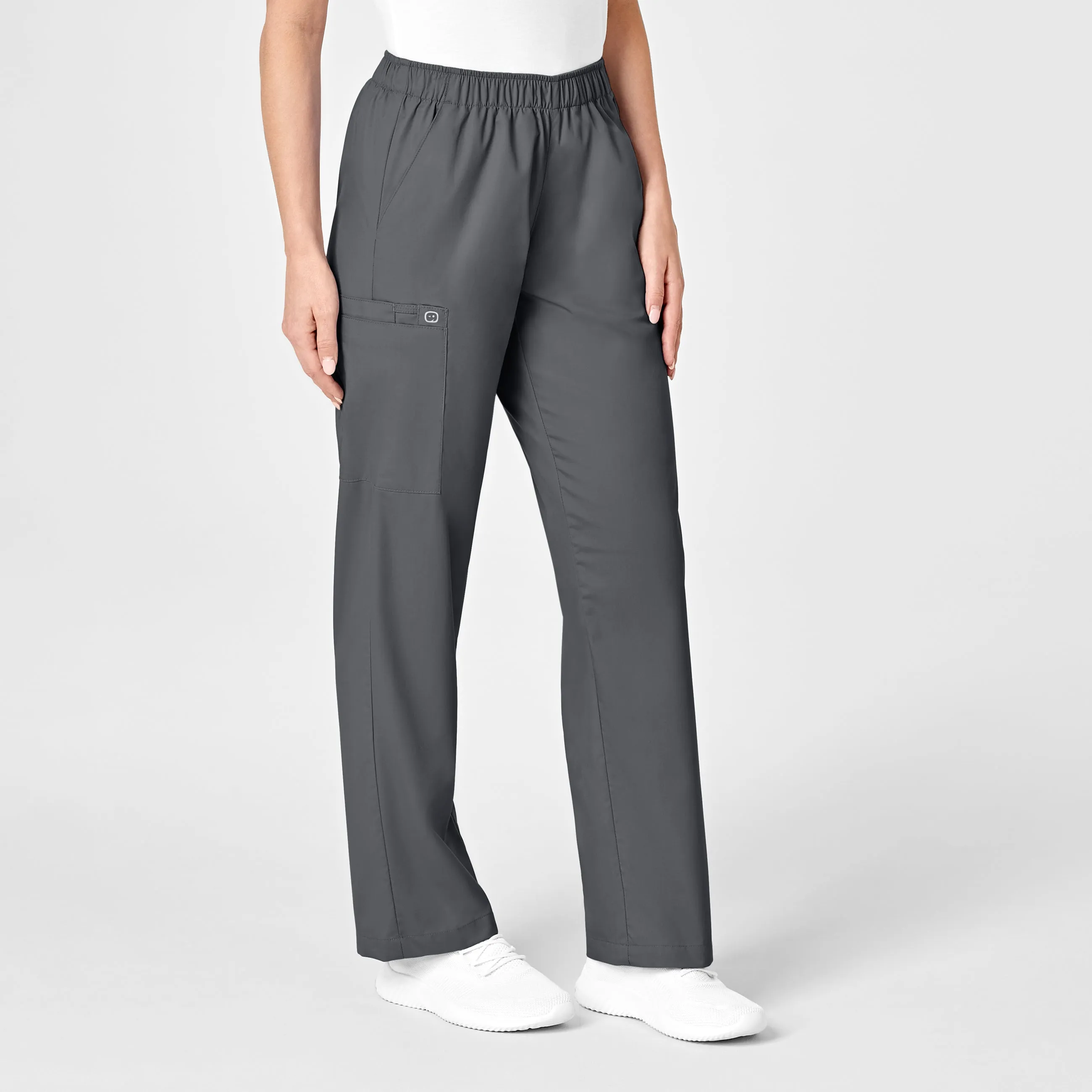 WonderWORK Women's Pull-On Cargo Scrub Pant - Pewter
