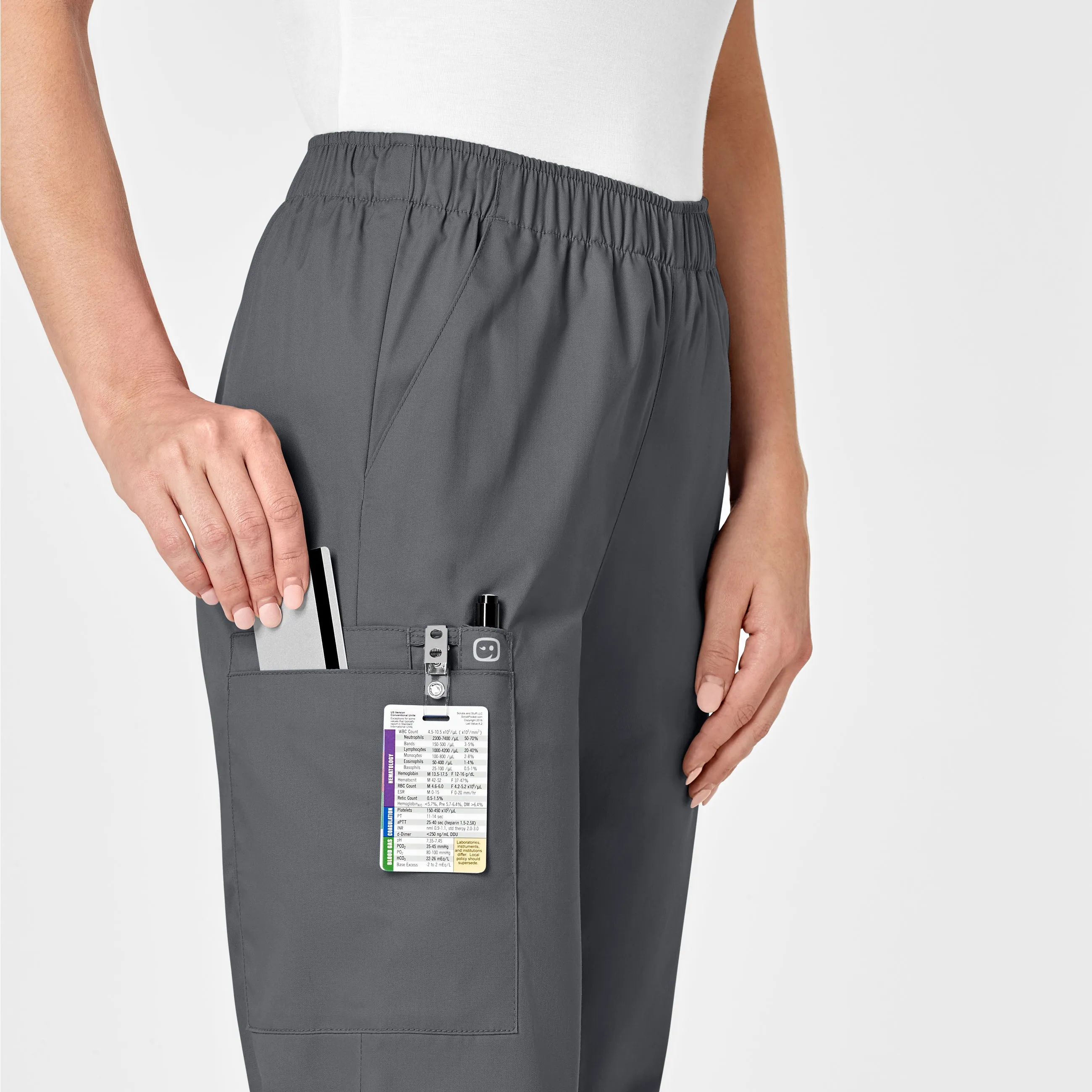 WonderWORK Women's Pull-On Cargo Scrub Pant - Pewter