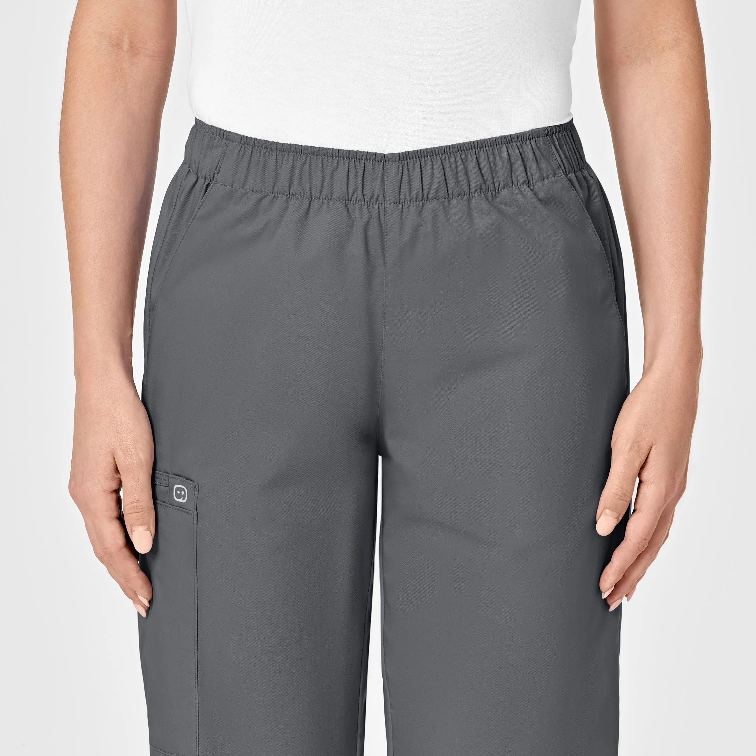 WonderWORK Women's Pull-On Cargo Scrub Pant - Pewter