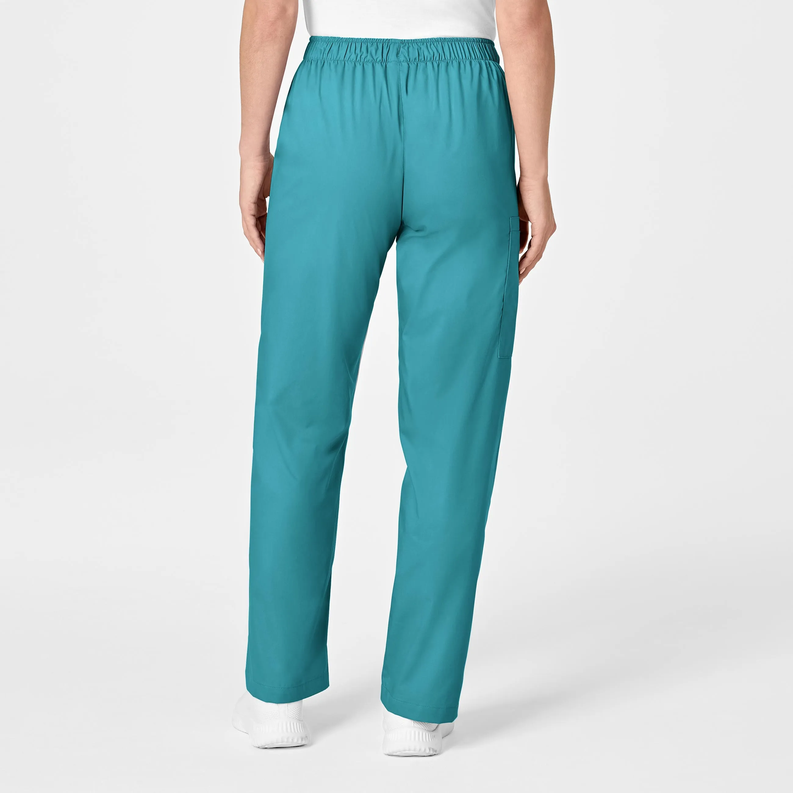 WonderWORK Women's Pull-On Cargo Scrub Pant - Teal Blue