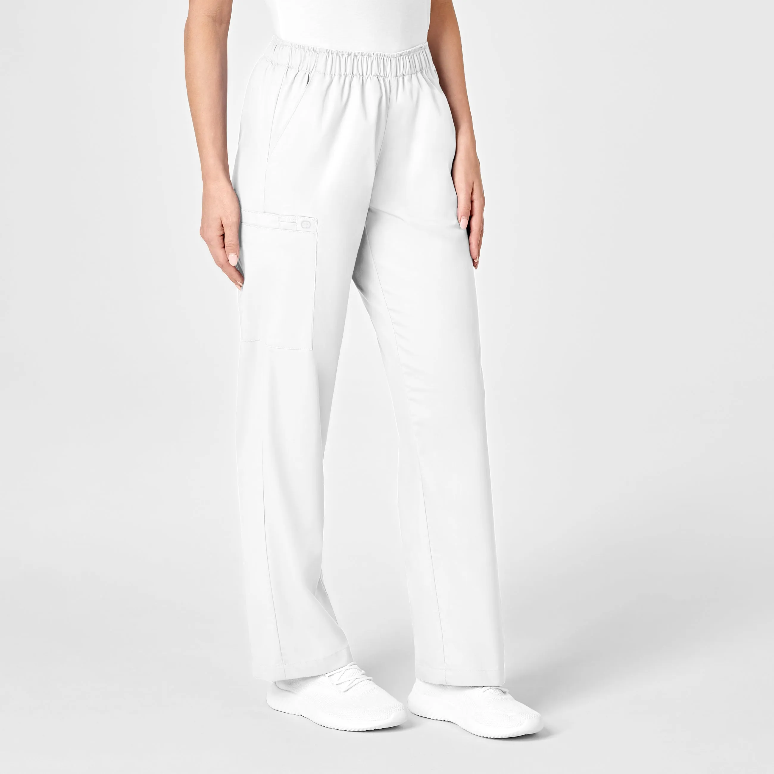 WonderWORK Women's Pull-On Cargo Scrub Pant - White
