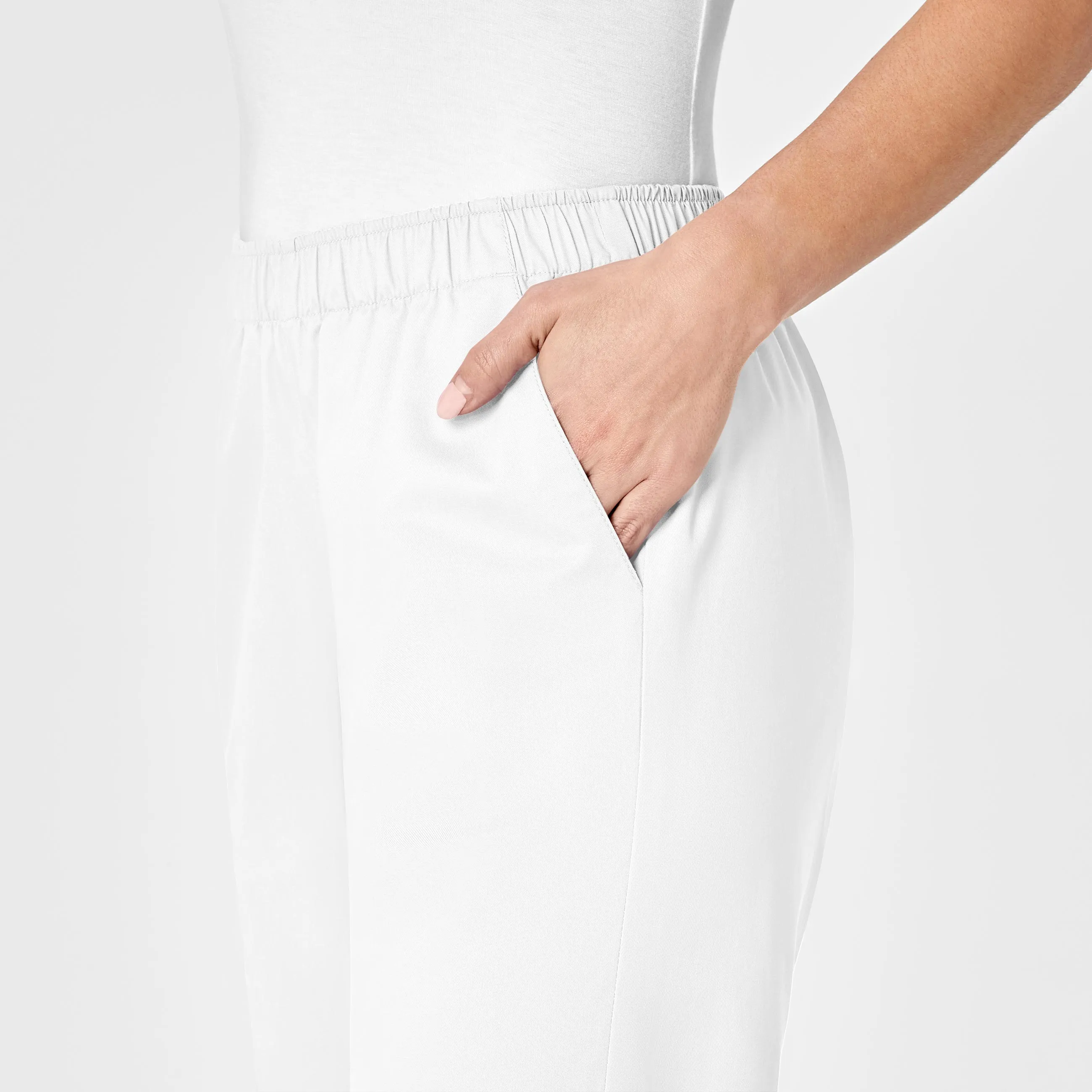 WonderWORK Women's Pull-On Cargo Scrub Pant - White