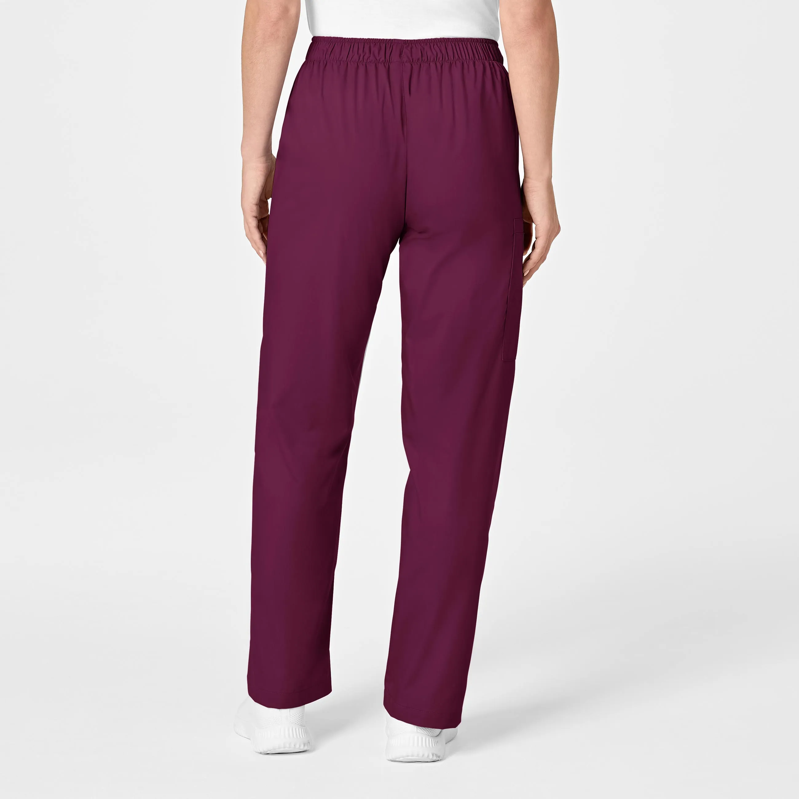 WonderWORK Women's Pull-On Cargo Scrub Pant - Wine