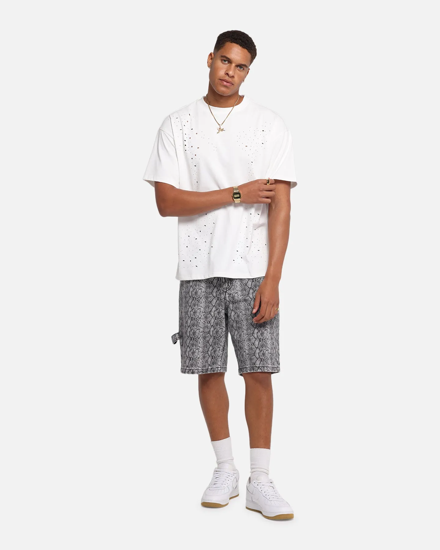 XXIII Snake Skin Jorts Black Snake Print